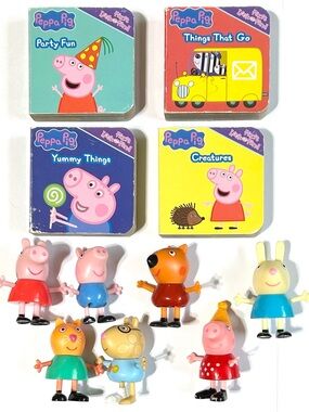 4/$20 7 Peppa Pig Mini Figures & 4 Look & Find Mini Board Books